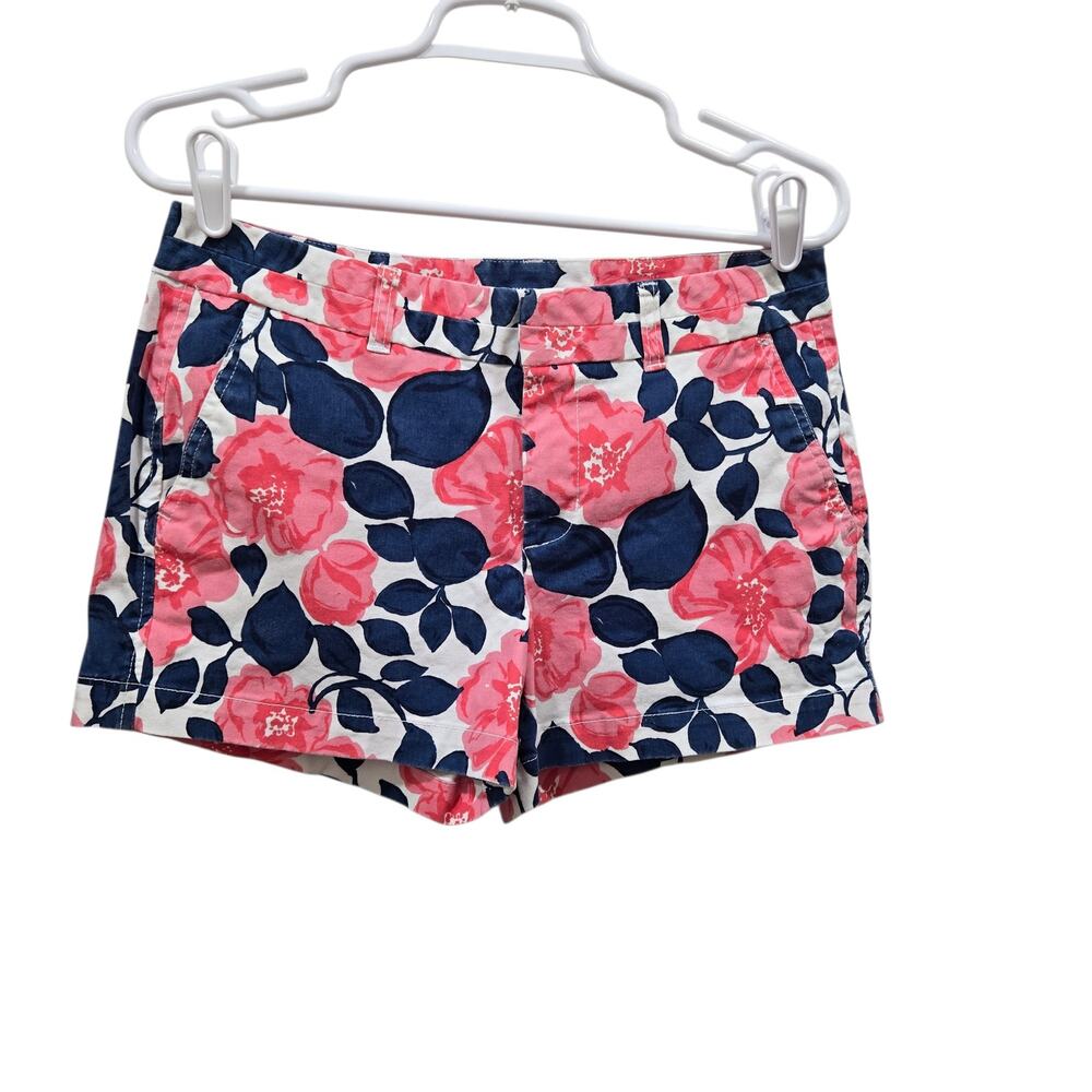 GAP City 3 Inch Floral Chino Shorts Size 4 Pink Navy